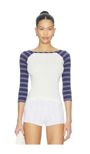 Game Day Pointelle Baseball Tee in . Taglia S. Also in XXS, XS, M, XL - Frankies Bikinis - Modalova