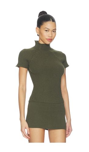 Harmony Cloud Knit Mock Neck Tee in Green. - size S (also in XS, M, L, XL) - Frankies Bikinis - Modalova