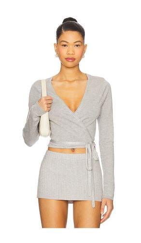 Whisper Knit Wrap Top in Grey. - size M (also in XL) - Frankies Bikinis - Modalova