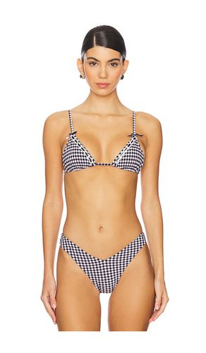 Lumia Seersucker Gingham Top in Black. - size L (also in M, S, XS) - Frankies Bikinis - Modalova