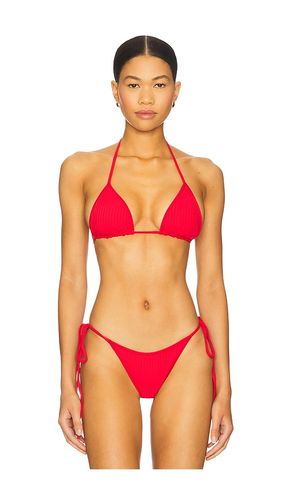 Nick Ribbed Bikini Top in Red. - size L (also in XL, XS) - Frankies Bikinis - Modalova