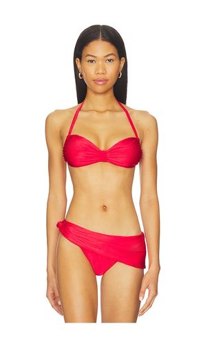 Reece Satin Bikini Top in Red. - size L (also in XL) - Frankies Bikinis - Modalova
