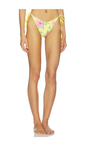 Soleil Satin Beaded Bikini Bottom in Yellow. - size S (also in M) - Frankies Bikinis - Modalova