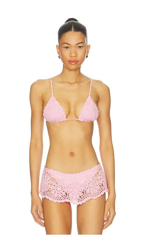 Elena Crochet Bikini Top in Pink. - size L (also in M) - Frankies Bikinis - Modalova