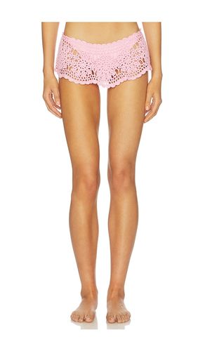 Shelly Crochet Bikini Bottom in Pink. - size M (also in XL) - Frankies Bikinis - Modalova