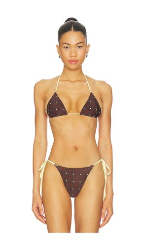 Nick Satin Top in Brown,Lemon. - size L (also in M, S, XS) - Frankies Bikinis - Modalova