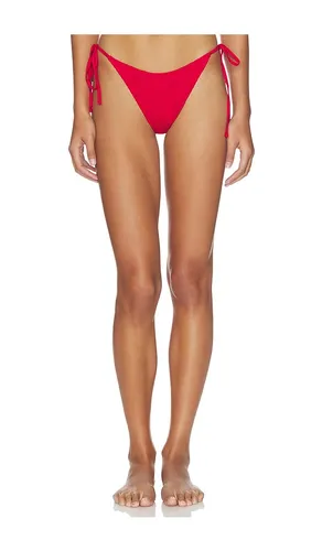 Soleil Smocked Bikini Bottom in Red. - size L (also in M, S, XS) - Frankies Bikinis - Modalova