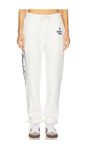 Script Heavy Fleece Sweatpants in White. - size L (also in XL/1X) - Free & Easy - Modalova