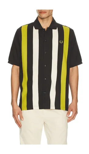 Vertical Stripe Knitted Shirt in Grey. - size M (also in S) - Fred Perry - Modalova