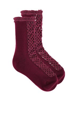 Calcetines de crochet rubies en color burgundy talla all en - Burgundy. Talla all - Free People - Modalova