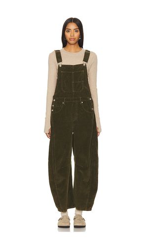 X We The Free Good Luck Cord Overall in Dark Green. - size L (also in M, S, XL, XS) - Free People - Modalova