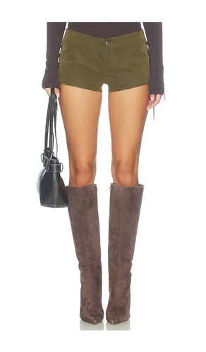 Sun Siren Suede Mirco Short in Olive. - size 0 (also in 10, 12, 2, 4, 6, 8) - Free People - Modalova