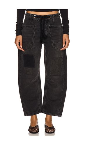 Moxie Low Slung Pull On Barrel Wide Leg in Black. - size 24 (also in 25, 26, 27, 28, 29, 30, 31, 32) - Free People - Modalova