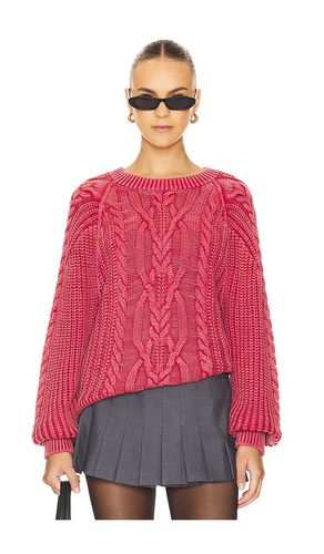 Frankie Cable Sweater in Red. - size L (also in M, S, XL, XS) - Free People - Modalova