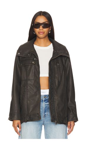 X We The Free Buckle Up Faux Leather Jacket in Black. - size L (also in M, S, XL, XS) - Free People - Modalova