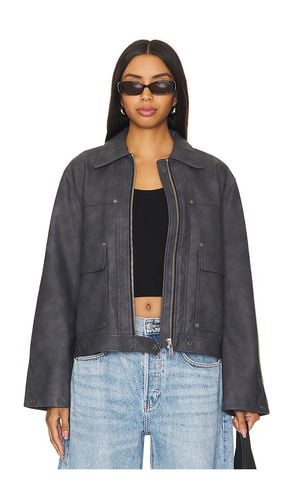 Blair Faux Leather Jacket in Charcoal. - size M (also in L, XS) - Free People - Modalova