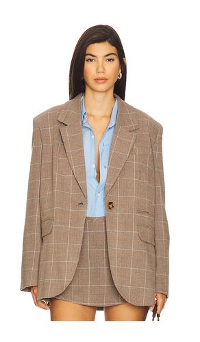 Paper Cut Blazer Pinstripe in Taupe. - size M (also in S, XL) - Free People - Modalova