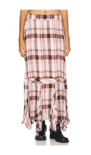 Bordeaux Plaid Maxi Skirt in Pink. - size L (also in M, S, XS) - Free People - Modalova