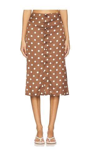 Analise Printed Midi Skirt in Brown. - size 0 (also in 10, 12, 2, 4, 6, 8) - Free People - Modalova