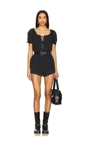 X We The Free Daisy Denim Babydoll Romper in Black. - size L (also in M, S, XL, XS) - Free People - Modalova