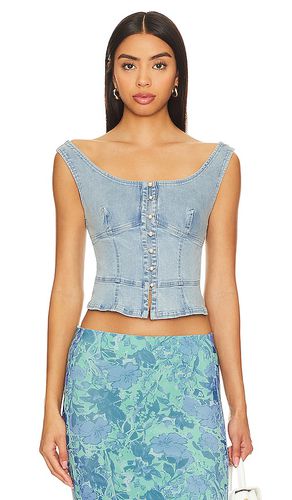 Sally Denim Corset Top In in Blue. - size L (also in M, S, XL, XS) - Free People - Modalova