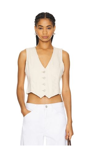 Tate Denim Vest in Ivory. - size L (also in M, S, XL) - Free People - Modalova