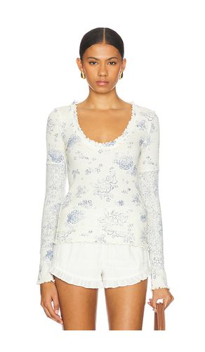 Clover Printed Thermal Top in Ivory. - size M (also in L, S, XL, XS) - Free People - Modalova