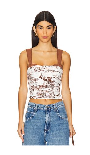 Printed 2 Tone Tank in Brown. - size L (also in M, S, XL, XS) - Free People - Modalova