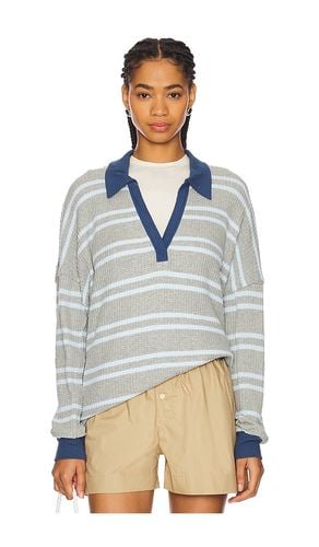 X We The Free Striped Travis Polo Tee in Blue. - size L (also in M, S, XS) - Free People - Modalova