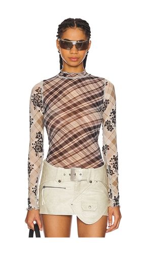 X REVOLVE Chloe Printed Mesh Top in Black. - size M (also in S, XS) - Free People - Modalova