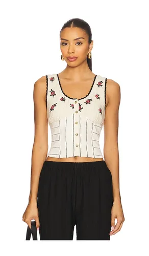 Rose Bud Knit Top in Ivory. - size L (also in S, XL) - Free People - Modalova
