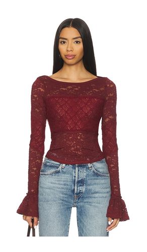 Lace Layering Long Sleeve in Wine. - size L (also in M, S, XS) - Free People - Modalova