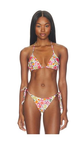 Banana Flowers Triangle Bikini Top in Ivory. - size M (also in S) - FARM Rio - Modalova