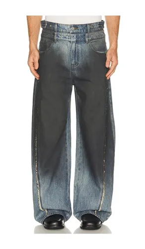 Double Waist Gradient Indigo Denim Trousers in . Size L. Also in S - Feng Chen Wang - Modalova