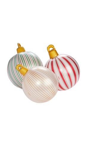 Pack Vintage Stripe Light Up Inflatable Ornaments in Red - FUNBOY - Modalova