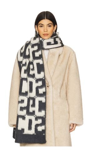 Monogram Scarf in Black, White - GCDS - Modalova