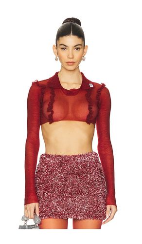Celluloid Knit Crop Polo in Burgundy. - size S (also in XS) - GCDS - Modalova