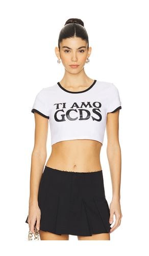 Ti Amo Crop T-shirt in White. - size L (also in M, S, XL, XS, XXS) - GCDS - Modalova