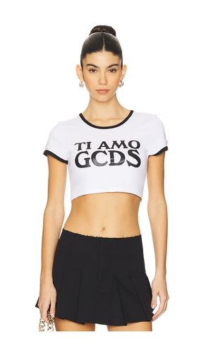 Ti Amo Crop T-shirt in White. - size L (also in S, XS) - GCDS - Modalova