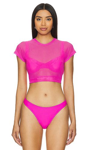 Cropped Mesh Tee in Pink. - size M (also in S, XL, XS) - Good American - Modalova