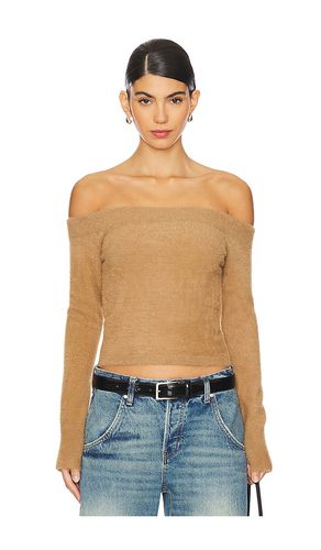 Plush Off Shoulder Top in Tan. - size 3X (also in 4X, L, M, S, XL) - Good American - Modalova