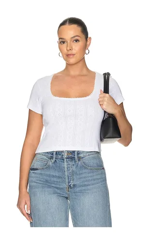 The Pointelle Square Neck Top in . - size L (also in M, S) - Good American - Modalova