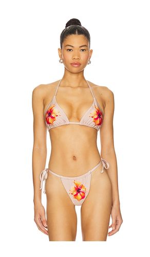 Satin Tiny Ties Bikini Top in Yellow. - size L (also in M, S, XS, XXL) - Good American - Modalova
