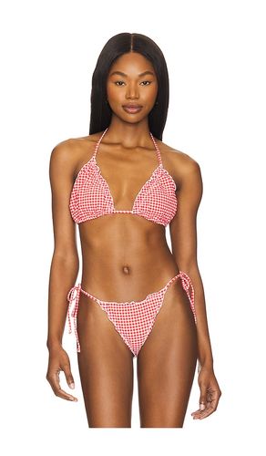 Gingham Lattice Edge Bikini Top in Red. - size 4X (also in XS) - Good American - Modalova