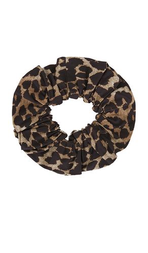 Printed cotton scrunchie in color brown size all - Ganni - Modalova