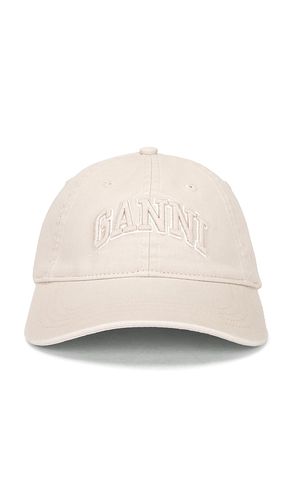 Washed Cotton Canvas Embroidered Cap in - Ganni - Modalova