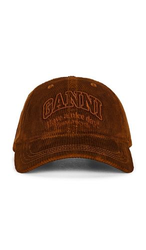 Gorra en color marrón talla all - Ganni - Modalova
