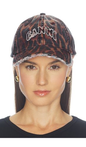 Gorra ocelot en color marrón talla all - Ganni - Modalova