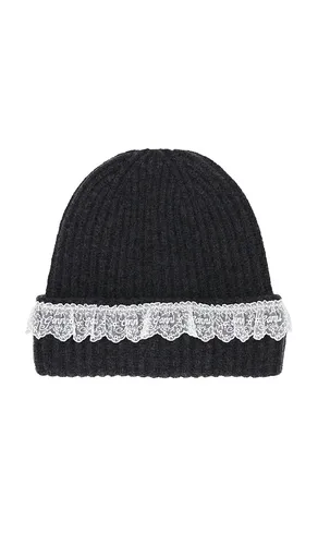 Compact Wool Lace Beanie in Grey - Ganni - Modalova