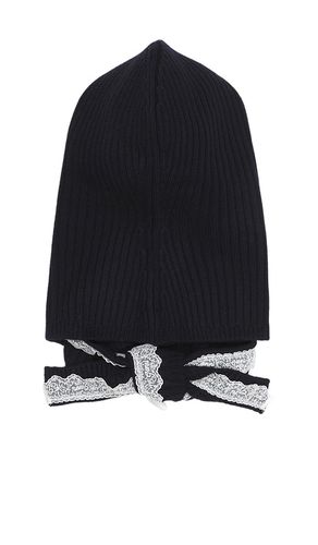 Compact Wool Balaclava Lace in Navy - Ganni - Modalova